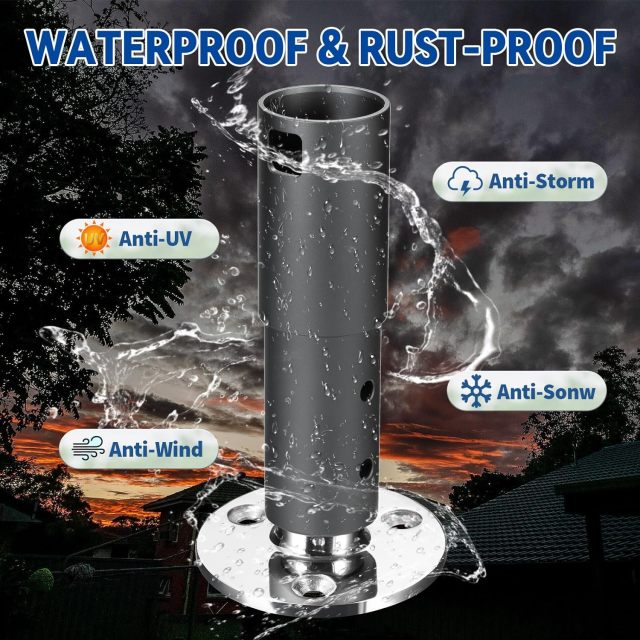 GODPEE Antenna Mounting Kit for Starlink Satellite Dish V2 Standard Actuated Antenna -[Solid Pipe Adapter + Stainless Steel Antennae Base] Mount Kit [Seamlessly Fit] - for Marine Automotive