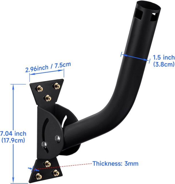 GODPEE Antenna Wall Mounting Kit Roof J-Pole Mount for Starlink Satellite Internet Installation Kit Accessories with Stainless Steel Mast Clamps - Bracket Adjustable Angle