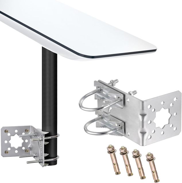 GODPPE Starlink Antenna Wall U Bolt Pole Clamp Mount Bracket Set Starlink Pipe Adapter -for Starlink Outdoor TV Satellite Dish Lora Antenna Mast Universal Mounting Kit - for Holding Pole 1.1 to 1.97in