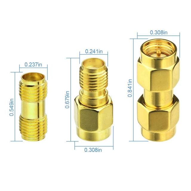 Superbat RF coaxial SMA Male to SMA Female Bulkhead RG174 15ft Cable + 3pcs RF Coax SMA Adapter Kit for SDR Equipment Antenna Ham Radio,3G 4G LTE Antenna,ADS-B,GPS and etc