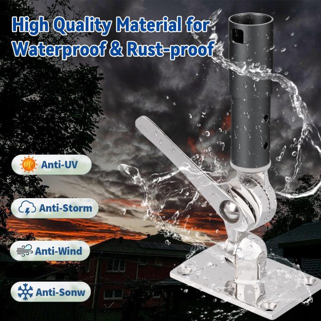 GODPEE Antenna Mount for Starlink Satellite Dish V2 Standard Actuated Antenna -[Seamlessly Fit Solid Pipe Adapter + Stainless Steel Antennae Base] Mounting Kit - for Marine Automotive