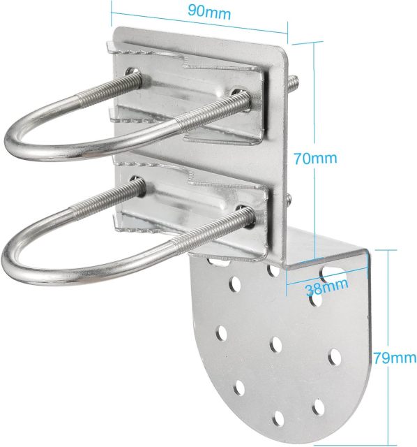 GODPPE Starlink Antenna Wall U-Bolt Clamp Pole Mount Bracket Kit Starlink Pipe Adapter -for Starlink Outdoor TV Satellite Dish Lora Antenna Mast Universal Mounting Set - for Holding Pole 1.1 to 1.97in