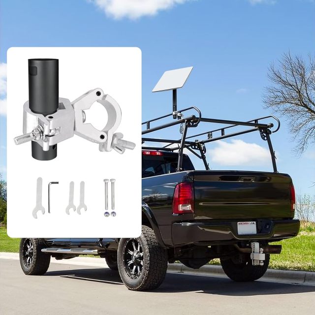 GODPEE Antenna Mounting Kit for Starlink Satellite Dish V2 Standard Actuated Antenna Pipe Adapter - Mount Clamp Holder 220lbs Load Capacity - Work with RV SUV Vehicle Racks Pole Camper Roof Rail