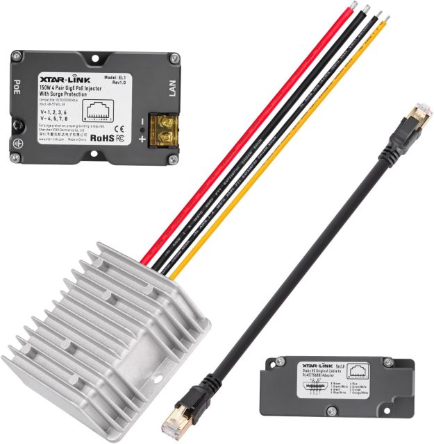 GODPEE Starlink PoE Injector - 150W with 12V to 48V DC Step UP Converter