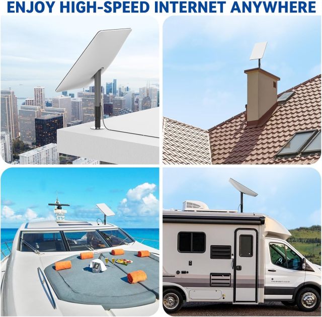 GODPEE Antenna Mounting Kit for Starlink Satellite Dish V2 Standard Actuated Antenna -[Solid Pipe Adapter + Stainless Steel Antennae Base] Mount Kit [Seamlessly Fit] - for Marine Automotive