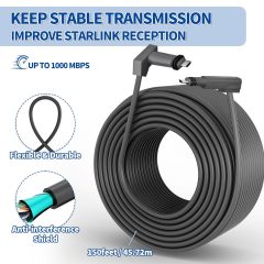 GODPEE 150Ft Replacement Cable for Starlink V2 [Standard Actuated ] Rectangular Satellite Dish Antenna - Heat Resistant Extension Cable Accessories for Starlink