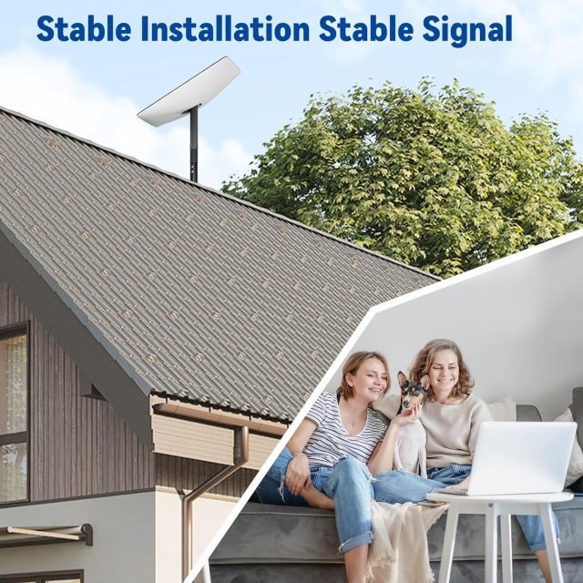 GODPEE Pipe Adapter for Starlink Satellite Dish V2 Antenna Pole Mount with U Bolt Pole Clamp - Sturdy Aluminium Alloy - Built-in Anti-Rotation Rib Safe Stable Pipe Adapter