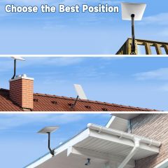 GODPEE Antenna Wall Mounting Kit Roof J-Pole Mount for Starlink Satellite Internet Installation Kit Accessories with Stainless Steel Mast Clamps - Bracket Adjustable Angle