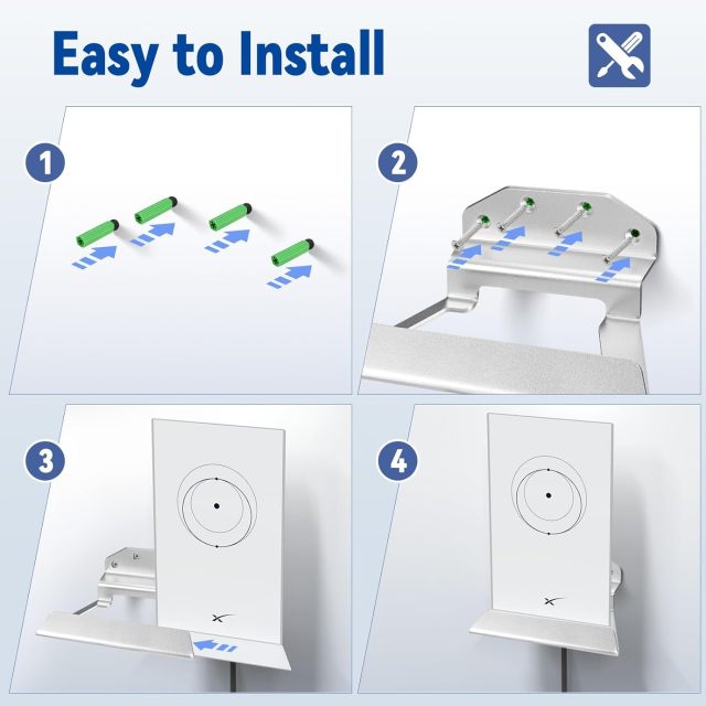 GODPEE Wall Mount Bracket for Starlink Satellite Internet V2 Gen2 Mesh WiFi Router - Aluminum Wall Holder Stand Shelf Rack for Starlink Routers Accessories