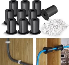 GODPEE Cable Mounting Routing Kit for Starlinks Dishy Ethernet Cable Feed Through Bushings Accessories Wire Wall Hole Cover Cables Grommet Durable 10 Pack with Wire Clips
