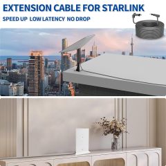 GODPEE 150Ft Replacement Cable for Starlink V2 [Standard Actuated ] Rectangular Satellite Dish Antenna - Heat Resistant Extension Cable Accessories for Starlink