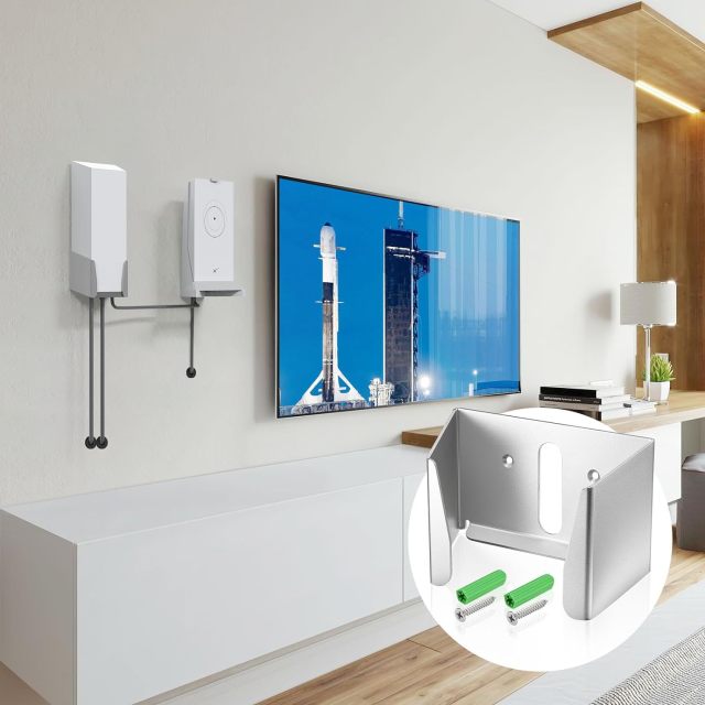 Wall-Mount Holder for Starlink Gen 2 V2 [ High Performance ] [ Flat High Performance ] Power Supply - Durable/Space Saving - Aluminum Alloy Mounting Bracket for Starlink Gen2 Wall Mount Kit