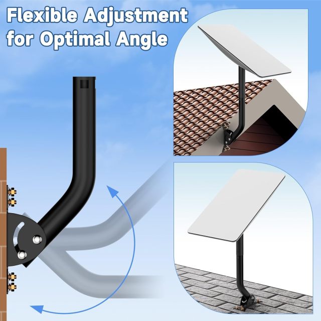GODPEE Starlink Antenna Wall Mounting Kit Roof J-Pole Mount for Starlink Satellite Internet Installation Kit Accessories - Starlink Bracket Adjustable Angle