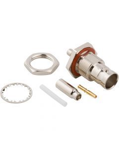 BNC Straight Crimp Jack RG-179 Belden 179DT Bulkhead Rear Mount 75 Ohm