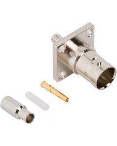 BNC Straight Crimp Jack RG-179 Belden 179DT 4-Hole Flange 75 Ohm