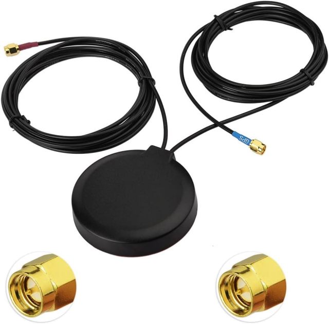 Superbat GPS + 4G LTE Combination Antenna Magnetic Mount with SMA Connector for GPS Navigation Head Unit Car Telematics 4G LTE Mobile Cell Booster System