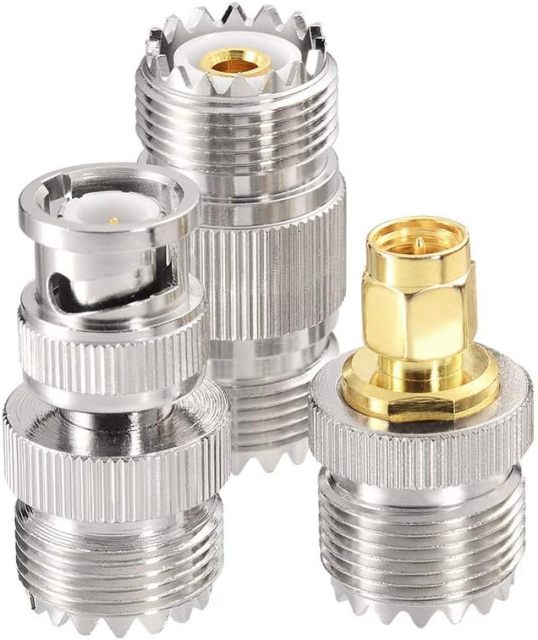 SUPERBAT PL259 Cable UHF RF Coaxial Coax Cable 6.56ft +3pcs Adapter Kit, UHF Cable + SMA/BNC/PL259/SO239 Adapter Kit for CB,Amateur,SWR Meter,and Two-Way Radio Applications