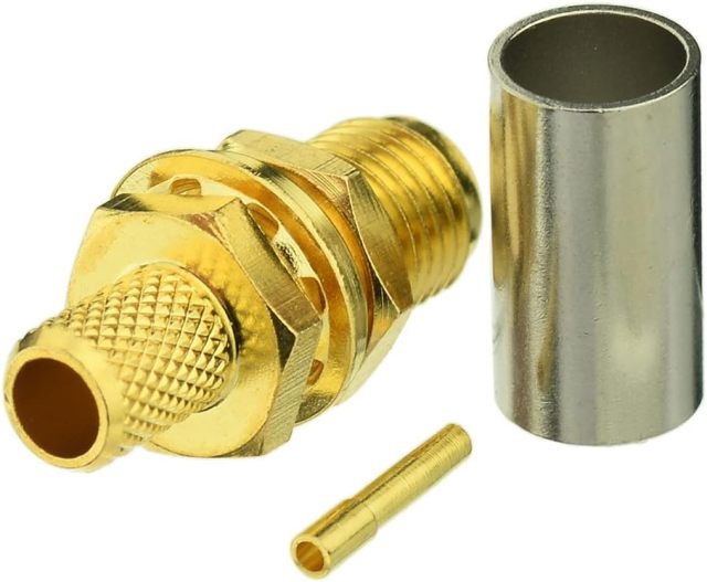 Superbat SMA Crimp Connectors Kit SMA Male + SMA Female Crimp Solder Connector Kit for RG58 RG142 RG400 RG303 RG141 LMR195 Low Loss Coax Cable 10-Pack