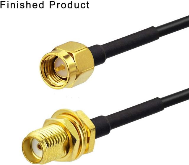 SUPERBAT SMA Crimp Connectors Kit SMA Male + SMA Female Crimp Solder Connector Kit Attachment for RG174 RG316 RG188 LMR100 Coax Cable 10-Pack