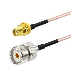 Superbat Coax UHF Female SO-239 to SMA Female Adapter Extension Cable RG316 12" for Baofeng CB Radio Handheld Walkie Talkie 2pcs