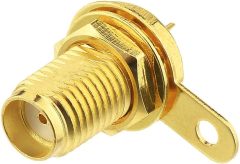 wlaniot SMA Female Connector SMA Coaxial Panel Mount Connector with Bulkhead Nut and Solder Cup Terminal 5pcs
