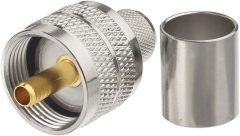 wlaniot PL259 Crimp Connector PL-259 Plug Male Connector pl259 pl-259 UHF Male Solder Connector for LMR-400 RG-213 CB Ham Radio Antenna 2pcs
