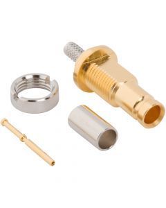 1.0-2.3 Straight Crimp Jack RG-179 Belden 179DT Bulkhead Rear Mount 75 Ohm