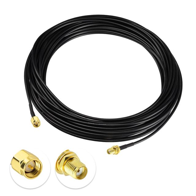 Superbat RF coaxial SMA Male to SMA Female Bulkhead RG174 33ft Cable + 3pcs RF Coax SMA Adapter Kit for SDR Equipment Antenna Ham Radio,3G 4G LTE Antenna,ADS-B,GPS and etc