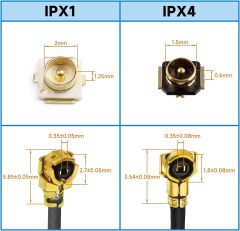 Superbat MHF4/IPEX4/IPX4 to U.FL Cable (10cm/3.9") MHF4 Female to IPX (IPEX/UFL) Male RF Pigtail Cable 1.13MM Low-Loss Extension Cable 2-Pack