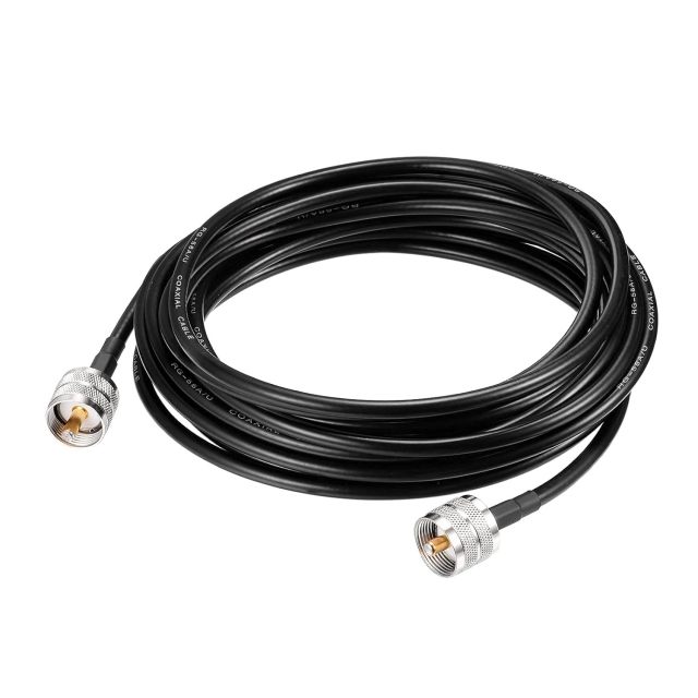 Superbat PL259 Coax Cable 15ft, UHF Male PL-259 CB Antenna Cable Extension RG58 Cable for HAM & CB Radio Antenna Analyzer Dummy Load SWR Meter etc.