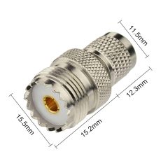 Superbat Mini UHF Male to UHF Female Connector 2-Pack Pl259 Coax Adapters Mini uhf to SO-239 for Radios Model SM-50 SM-120, Radius, Maxtrac ect.
