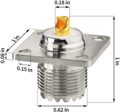 wlaniot SO-239 Chassis Mount Connector SO239 Solder Connector UHF Female 4 Holes Panel Chassis Mount Flange Solder Cup Connector SO239 Bulkhead Connector 3pcs