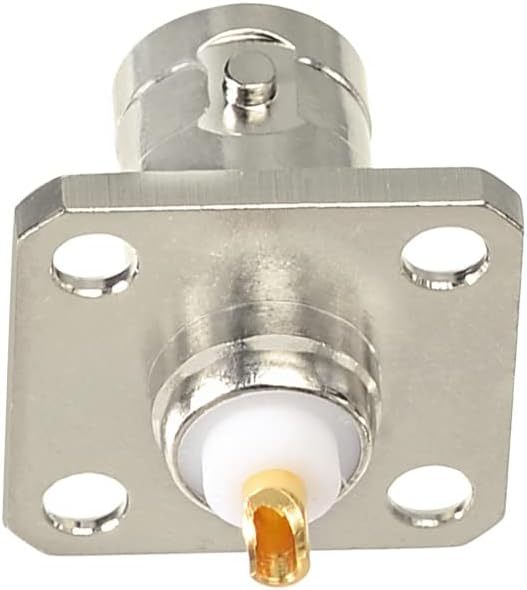 Superbat BNC Connectors BNC Female Jack 4 Hole Flange Panel Chassis Mount Coaxial Solder Connector 5pcs