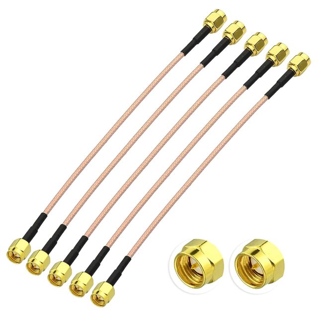 Superbat SMA Coax Cable SMA Male to SMA Male Connector Cable 6inch RG316 Coaxial Cable Jumper for 3G 4G LTE WiFi Antenna Router RTL SDR Dongle Analyzer etc. 5-Pack