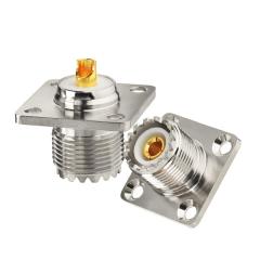 Superbat wlaniot SO 239 Connectors SO239 UHF Female Jack RF Coax Connector 4 Hole Flange Chassis Mount Solder Straight for LMR-400 Coaxial Cable 2Pcs