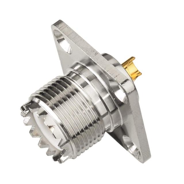 Superbat wlaniot SO 239 Connectors SO239 UHF Female Jack RF Coax Connector 4 Hole Flange Chassis Mount Solder Straight for LMR-400 Coaxial Cable 2Pcs