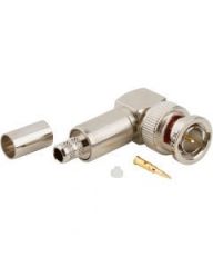 BNC Right Angle Crimp Plug RG-59 Plenum 20 AWG 75 Ohm