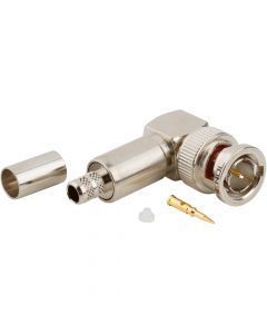 BNC Right Angle Crimp Plug RG-59 Plenum 20 AWG 75 Ohm