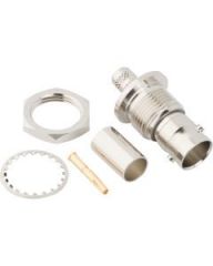 BNC Straight Crimp Jack RG-59 RG-62 Bulkhead Rear Mount 75 Ohm Isolated
