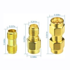 Superbat RF coaxial SMA Male to SMA Female Bulkhead RG174 6.56ft Cable + 3pcs RF Coax SMA Adapter Kit for SDR Equipment Antenna Ham Radio,3G 4G LTE Antenna,ADS-B,GPS and etc
