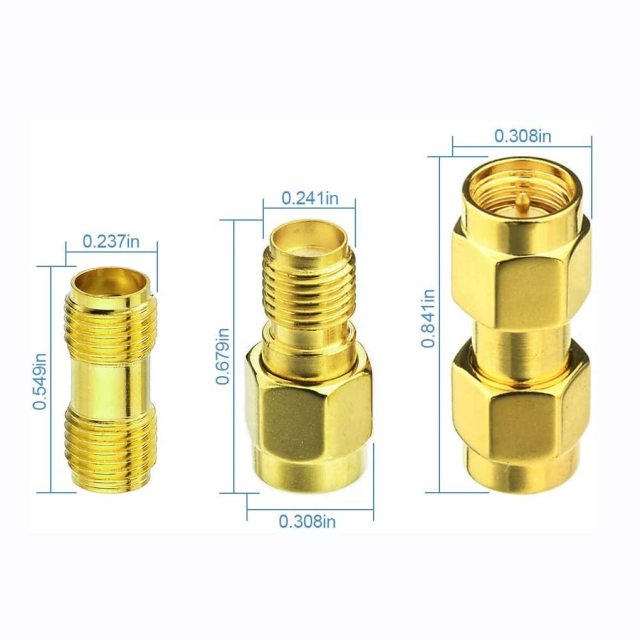 Superbat RF coaxial SMA Male to SMA Female Bulkhead RG174 6.56ft Cable + 3pcs RF Coax SMA Adapter Kit for SDR Equipment Antenna Ham Radio,3G 4G LTE Antenna,ADS-B,GPS and etc