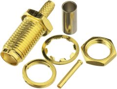 SUPERBAT SMA Crimp Connectors Kit SMA Male + SMA Female Crimp Solder Connector Kit Attachment for RG174 RG316 RG188 LMR100 Coax Cable 10-Pack