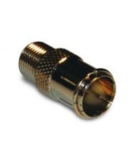 F-Type Jack to F-Type Push-on Plug Adapter 75 Ohm Straight