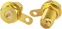 wlaniot SMA Female Connector SMA Coaxial Panel Mount Connector with Bulkhead Nut and Solder Cup Terminal 5pcs