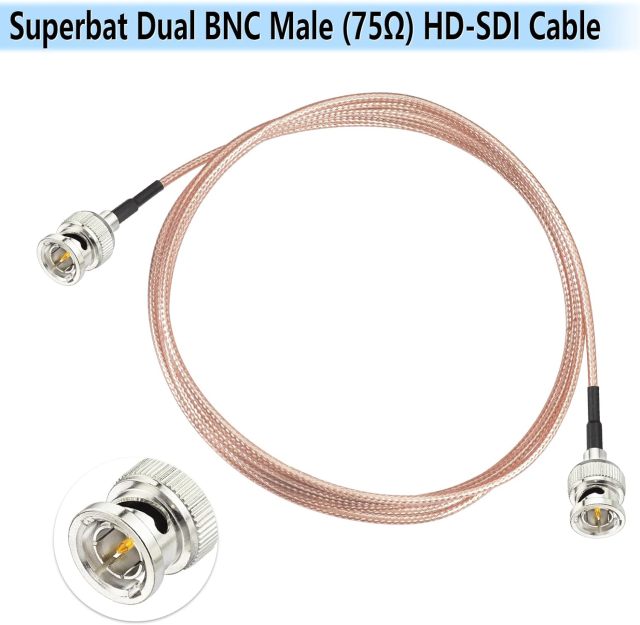 Superbat 3G SDI Cable 6ft BNC Cable 75 Ohm for Cameras Monitor Vedio Recorder BMCC Video HDMI Extender Supports HD-SDI 3G-SDI 4K SDI Video Cable 2Pcs
