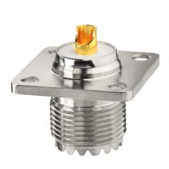 Superbat wlaniot SO 239 Connectors SO239 UHF Female Jack RF Coax Connector 4 Hole Flange Chassis Mount Solder Straight for LMR-400 Coaxial Cable 2Pcs