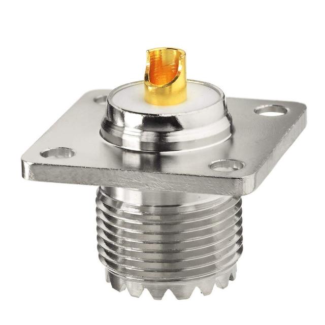 Superbat wlaniot SO 239 Connectors SO239 UHF Female Jack RF Coax Connector 4 Hole Flange Chassis Mount Solder Straight for LMR-400 Coaxial Cable 2Pcs
