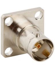 BNC Straight Receptacle Jack Solder Cup 4-Hole Flange 75 Ohm