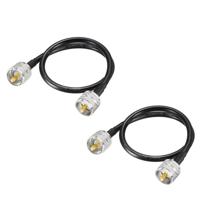 Superbat PL-259 CB Jumper Cable UHF Male to Male Low Loss RG8X Coaxial Cable PL259 Jumper for UHF Duplexer SWR Meter HAM CB Radio Antenna Analyzer Dummy Load Coax Switch Tuner 2ft 2-Pack
