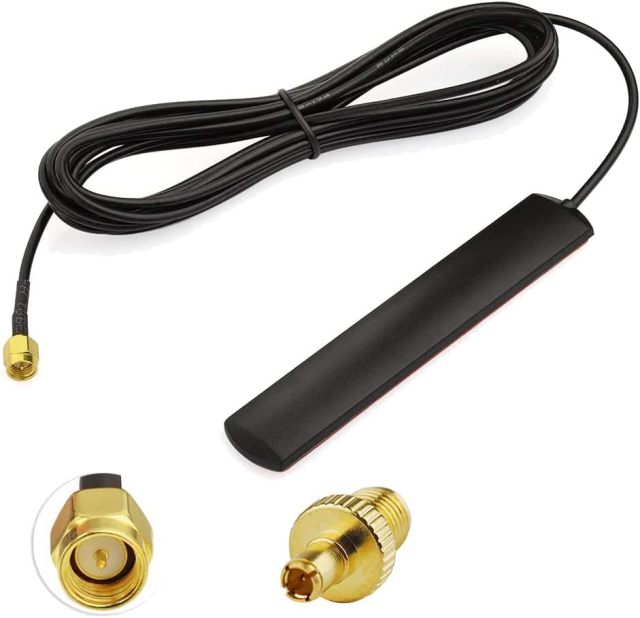Wlaniot 4G LTE GSM Antenna Omni-Directional 700-2600MHZ Adhesive Mount Antenna with SMA Male Connector for Car Vehicle Hotspot Router Gateway Modem 10ft